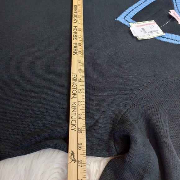 In Every Story Women's Black and Blue Stripped V-Neck Knitted Sweater Size 2X - Picture 4 of 11